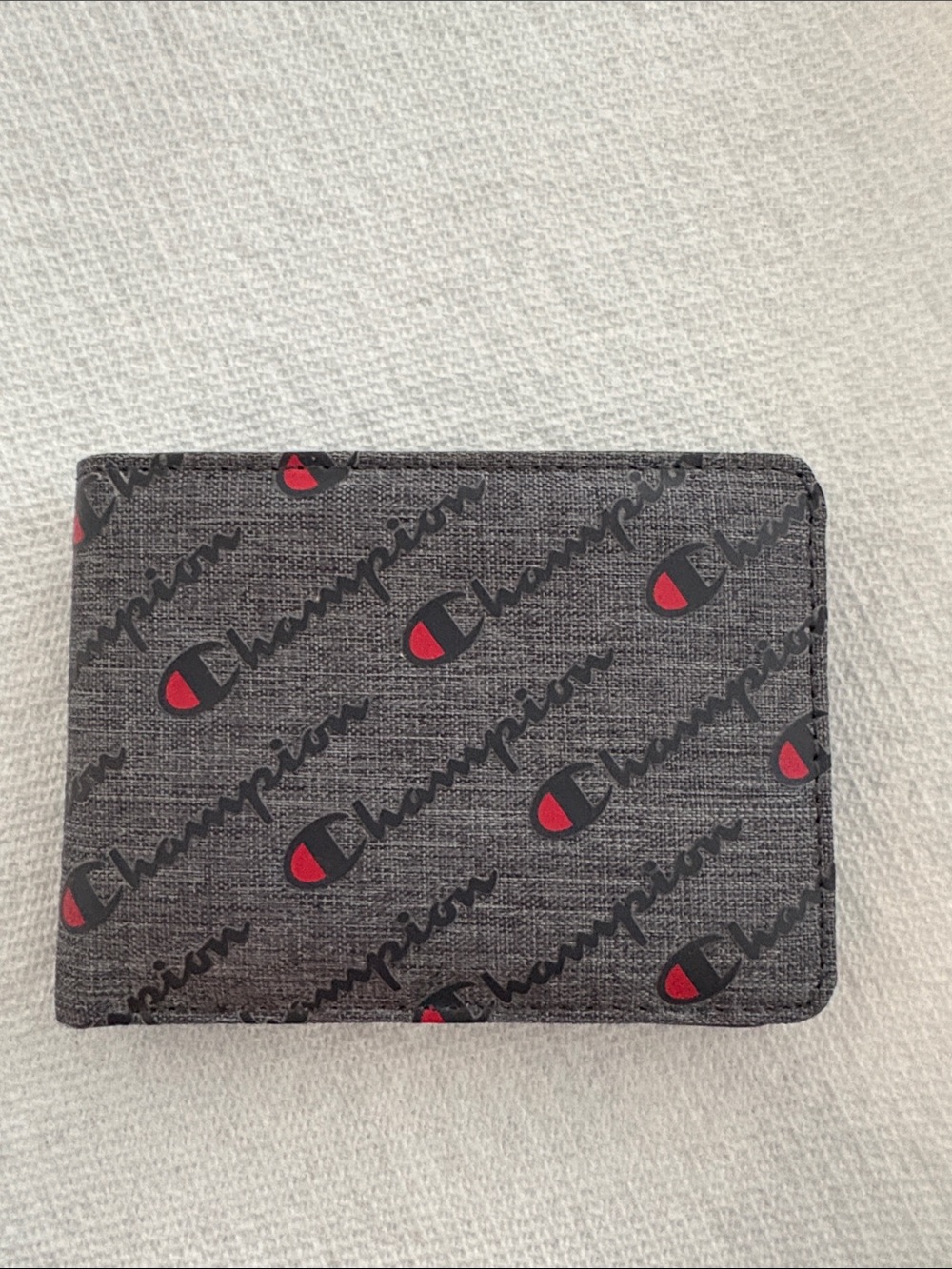 Champion Bifold Wallet with Black Logo and Red Accents